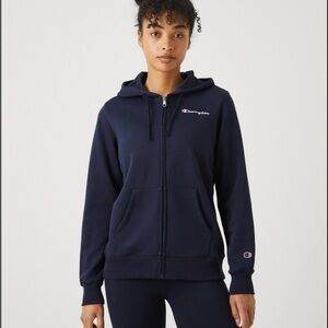 Champion Women's Dark Blue Zip-Up Hoodie
